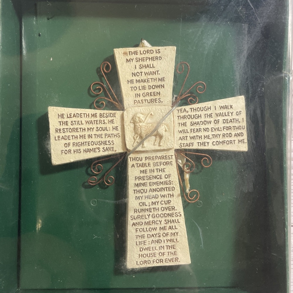 Kurt Adler Vintage Hanging Christmas‎ Tree Ornament The Lord Is My Shepherd NITB